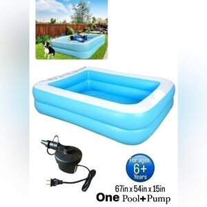 New Inflatable Swimming Pool Portable Baby Ocean Pool (Air Pump included…